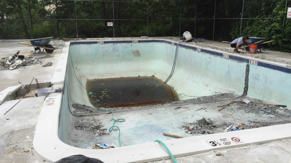 pool renovation before in Connecticut